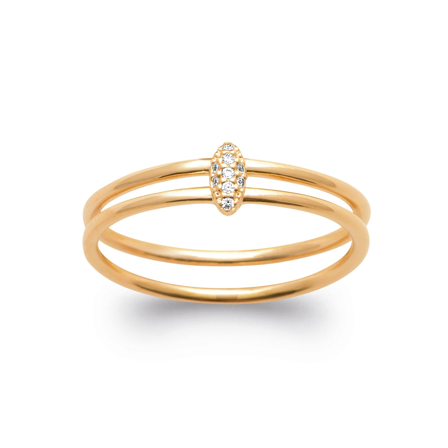 Bague double anneau diamant