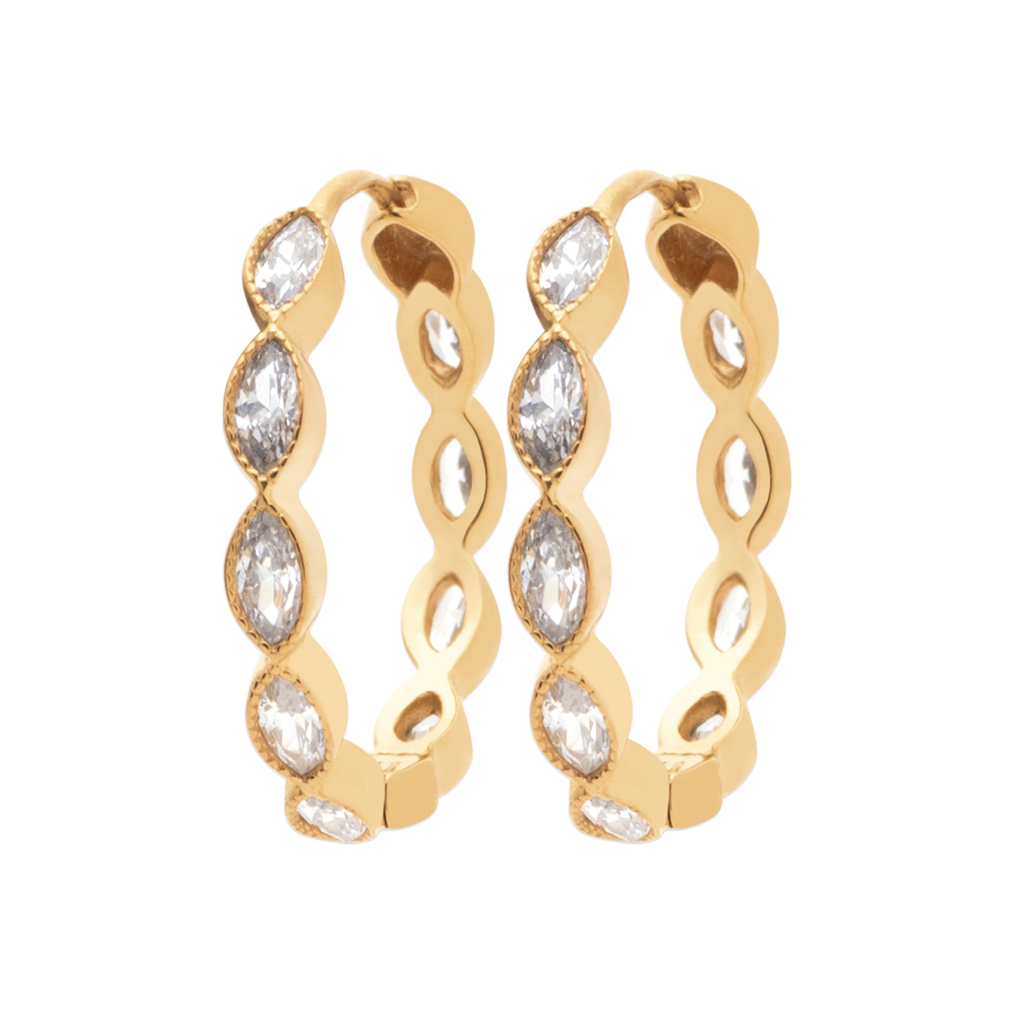 Créoles diamants Moyen modèle