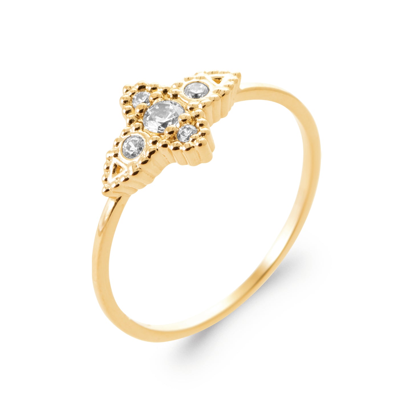Bague croix diamants