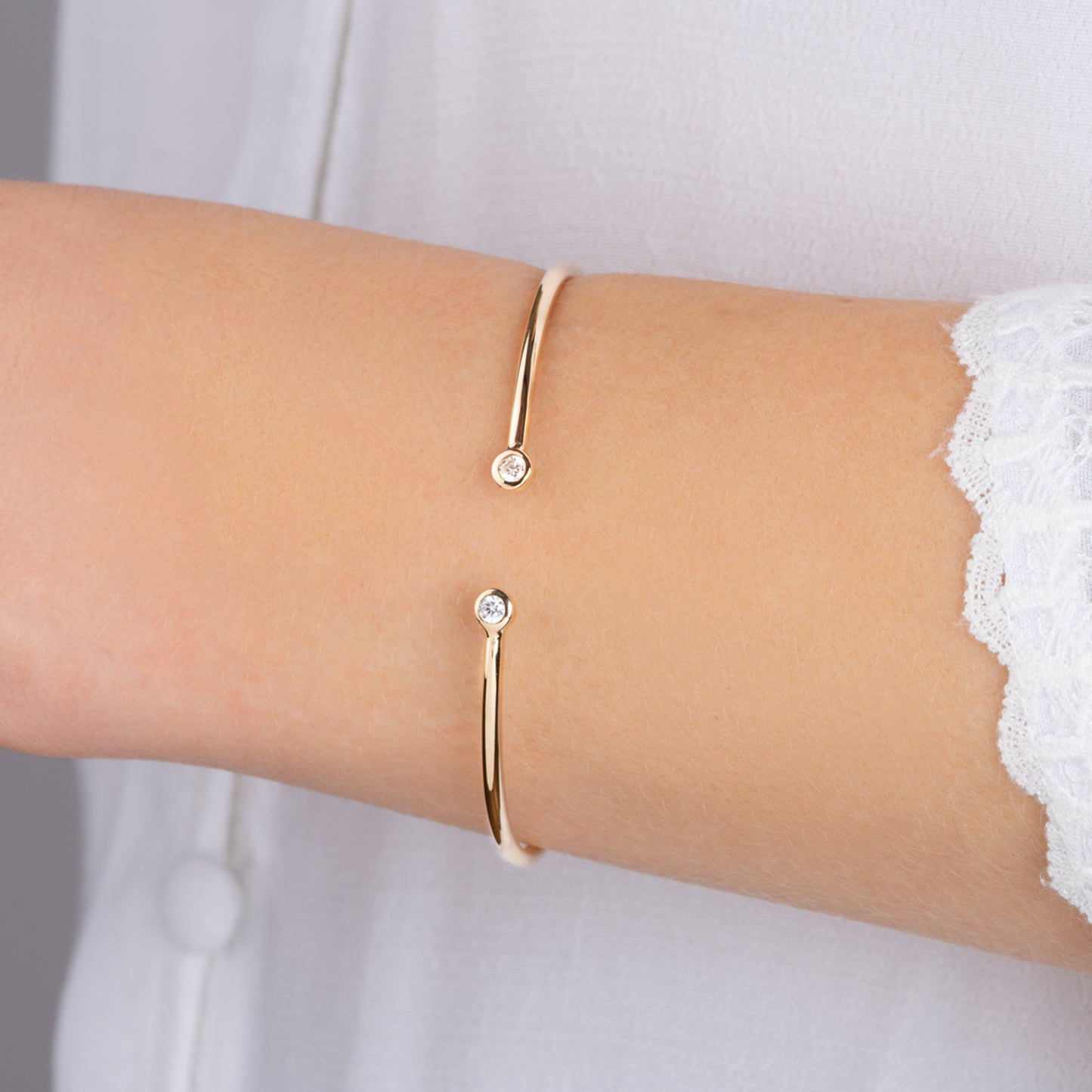 Jonc ouvert diamants