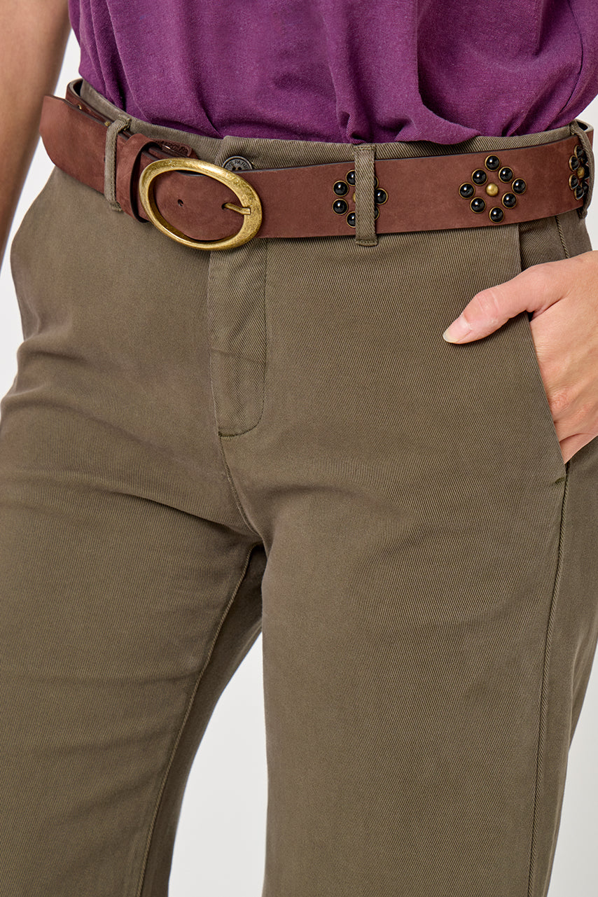 Ceinture Fleur marron