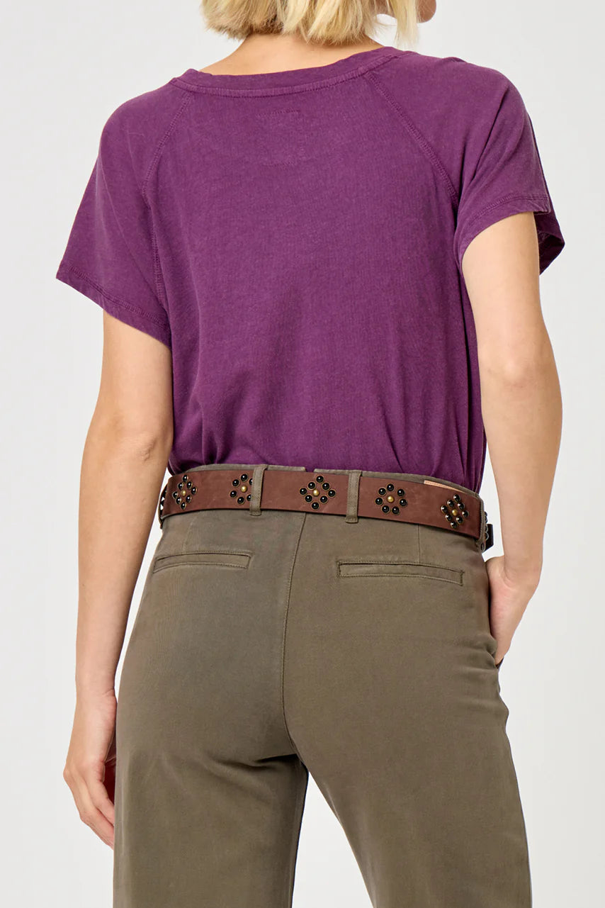 Ceinture Fleur marron
