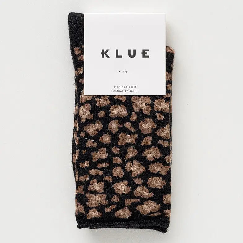 Chaussettes Glitter léopard noir