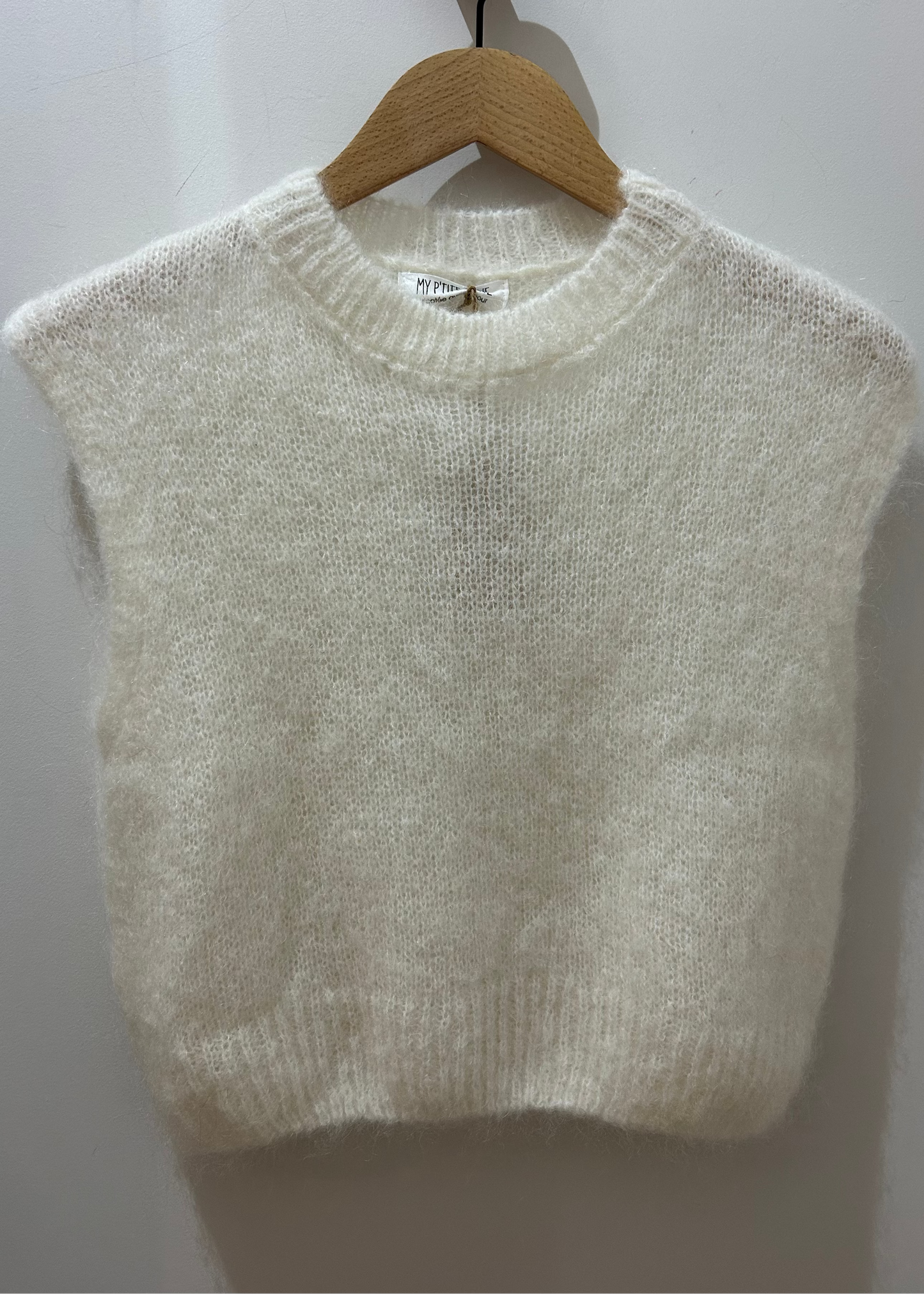 Pull sans manches Ecru