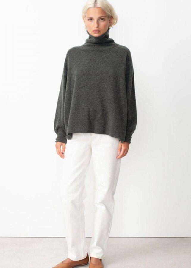Pull Raxow Col Roulé Charbon
