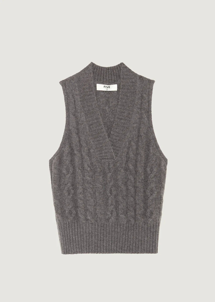 Pull sans manche torsadé