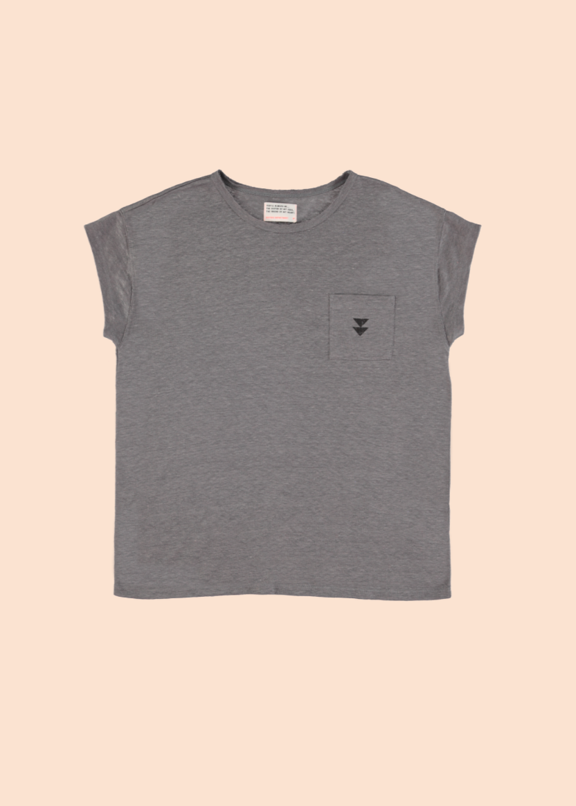 T-shirt en lin gris