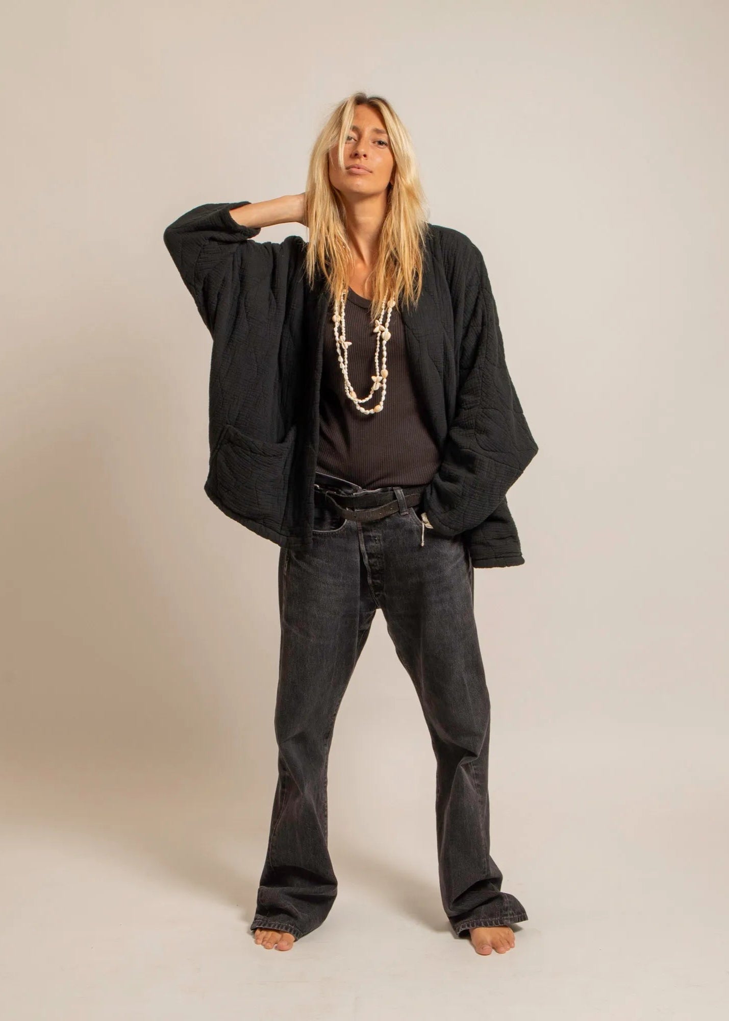 Veste Kimono CHICAGO noir