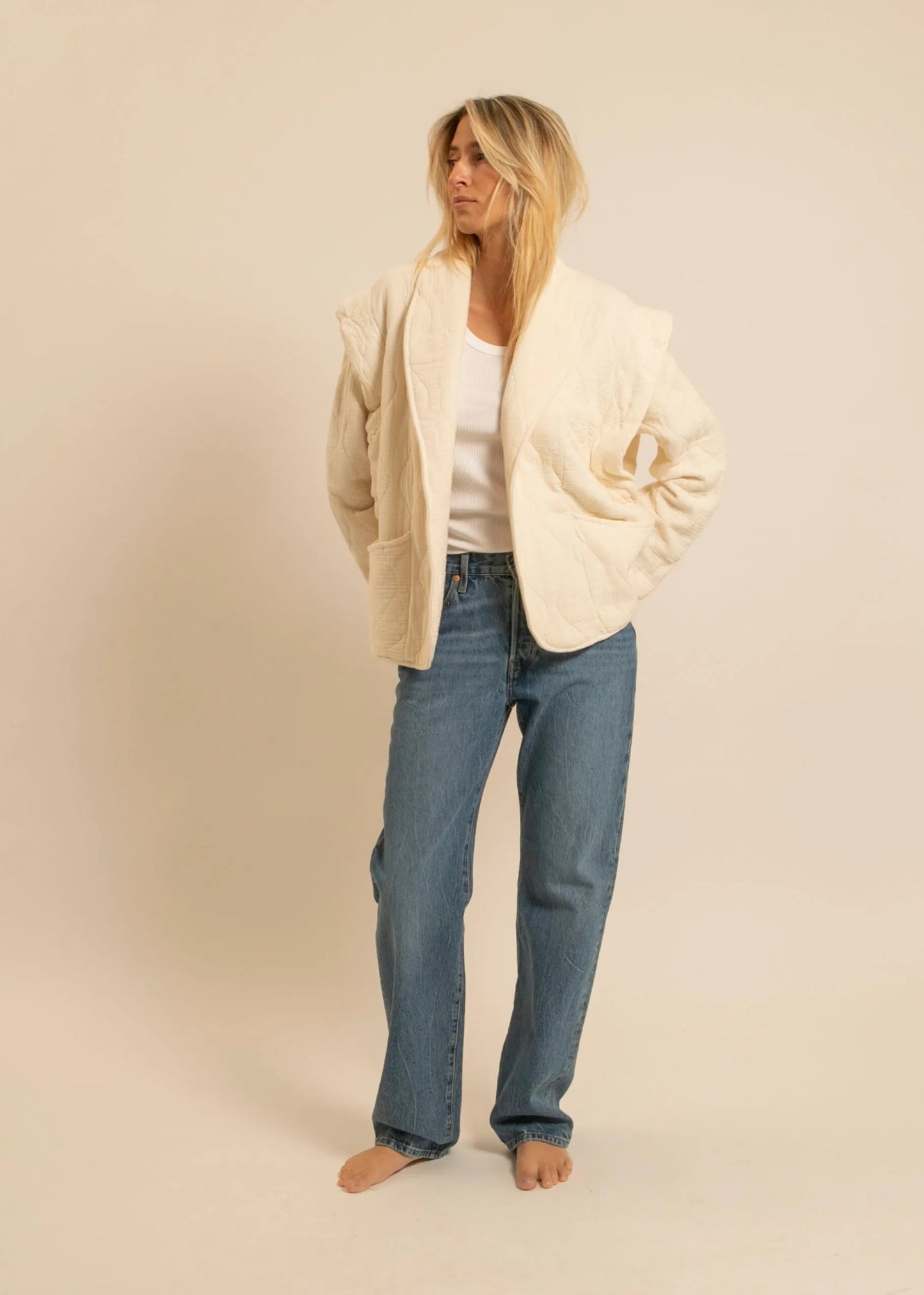 Veste Kimono SAN FRANCISCO crème