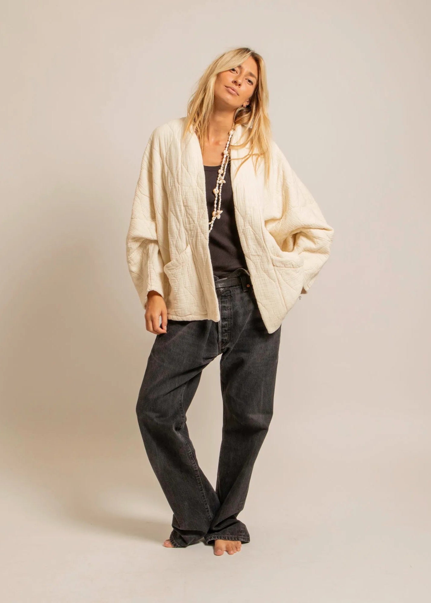 Veste Kimono CHICAGO crème