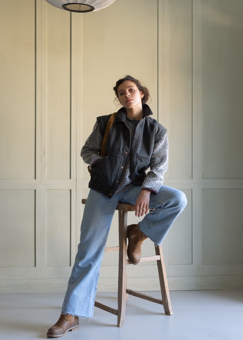 Veste Sans Manches Jean Gris