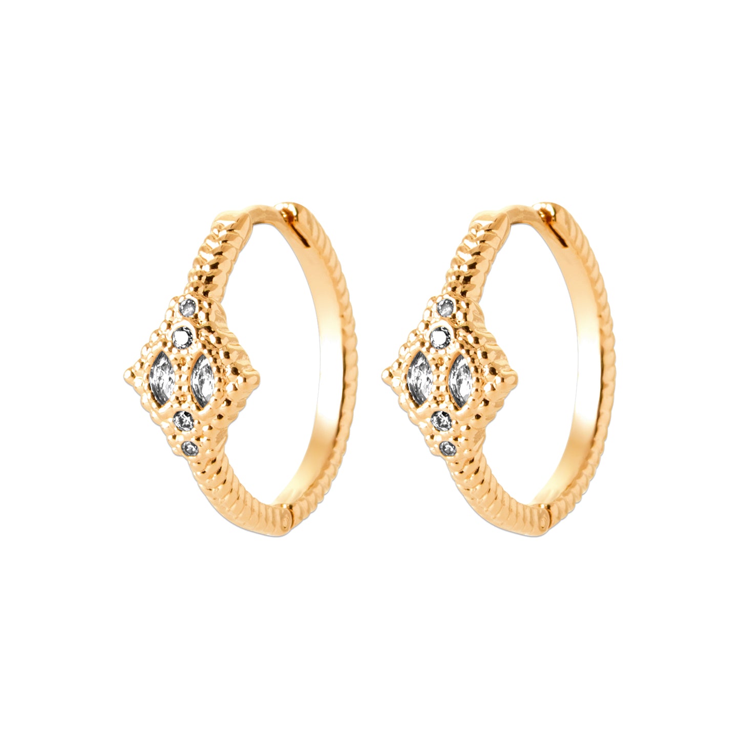 Créoles losange zircon