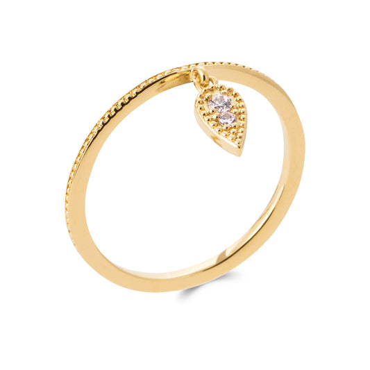 Bague goutte pendante