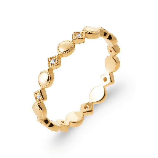 Bague losange texturée diamants