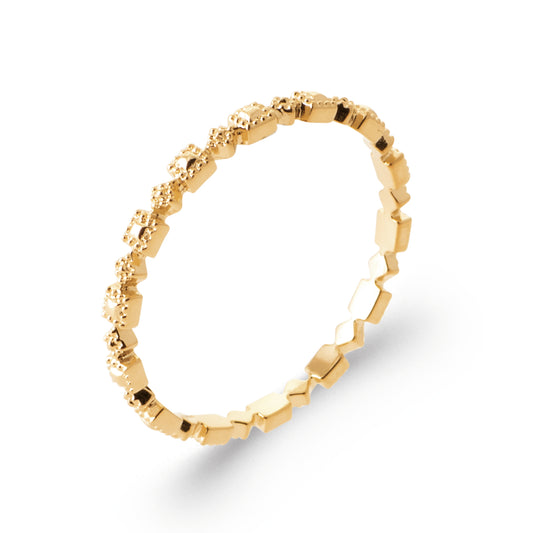 Bague carrée texturée