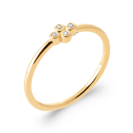 Bague 4 petits diamants rond