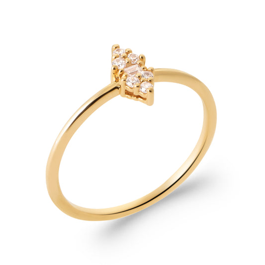 Bague losange diamants