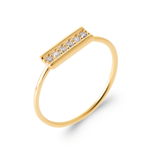 Bague barre rectangle diamants
