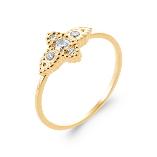 Bague croix diamants