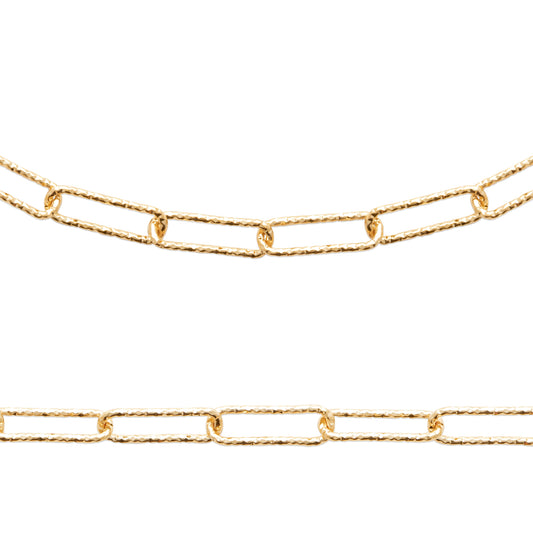 Collier maillons martelés