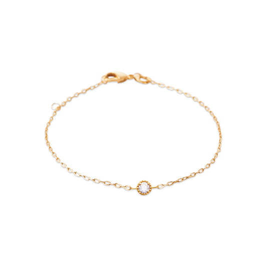 Bracelet rond diamant chaine fine maillon