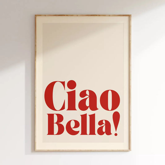 Affiche Ciao Bella Rouge - Len Concept