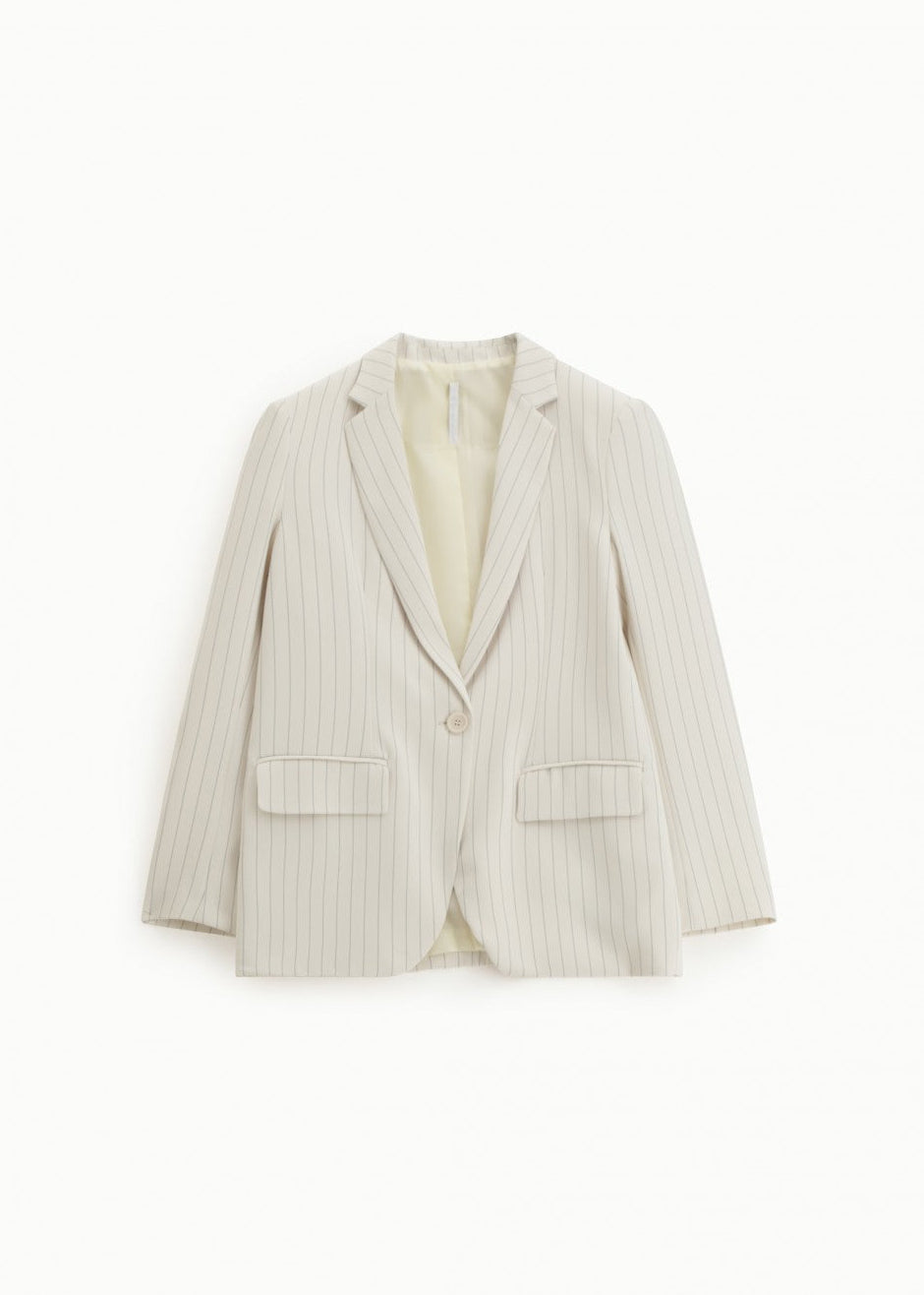 Blazer ecru rayé