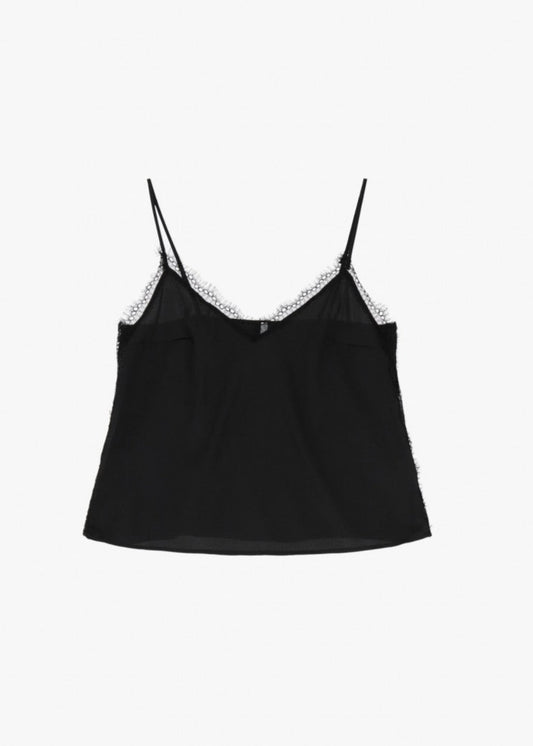 Caraco dentelle satin noir
