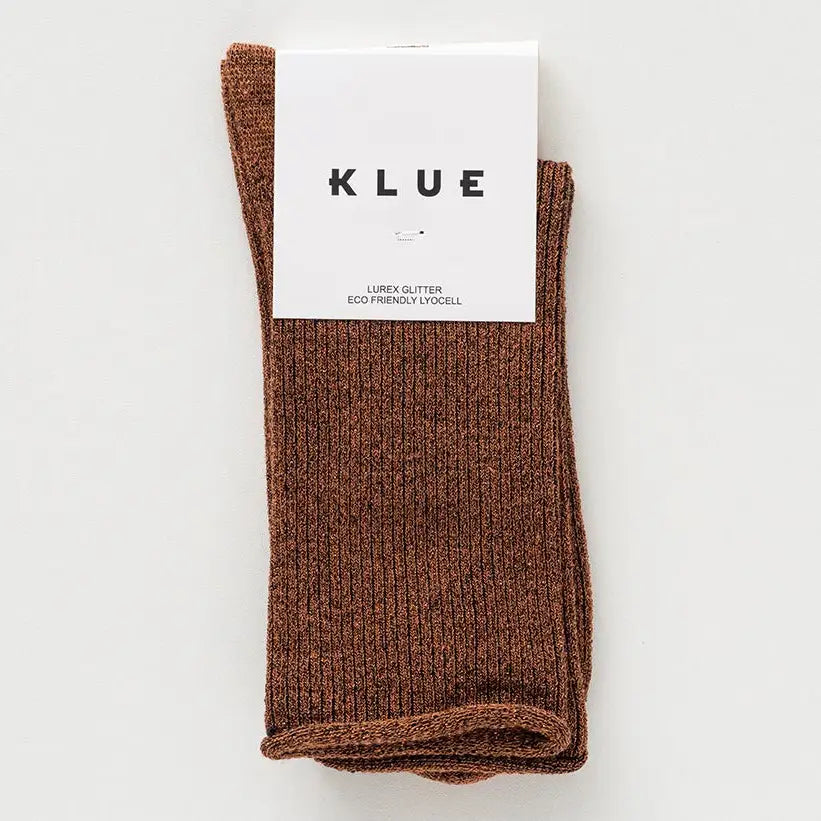 Chaussettes Glitter marron camel
