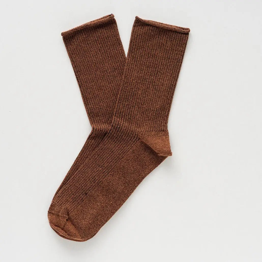 Chaussettes Glitter marron camel