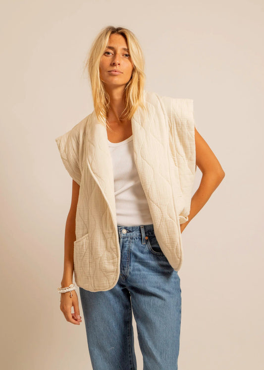 Veste sans manches Brooklyn crème