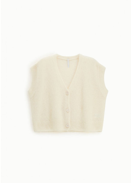 Gilet sans manches ecru