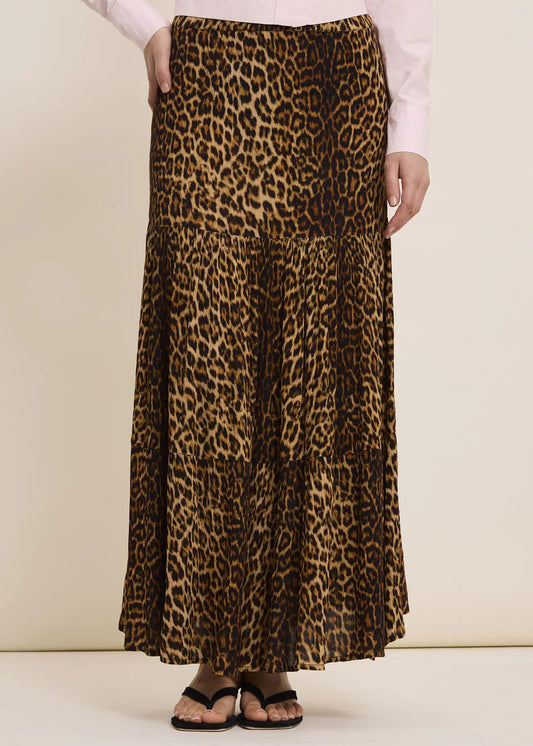 Jupe longue léopard