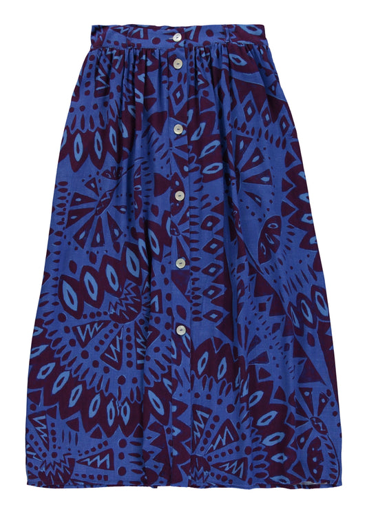 Jupe longue Blue & bordeaux