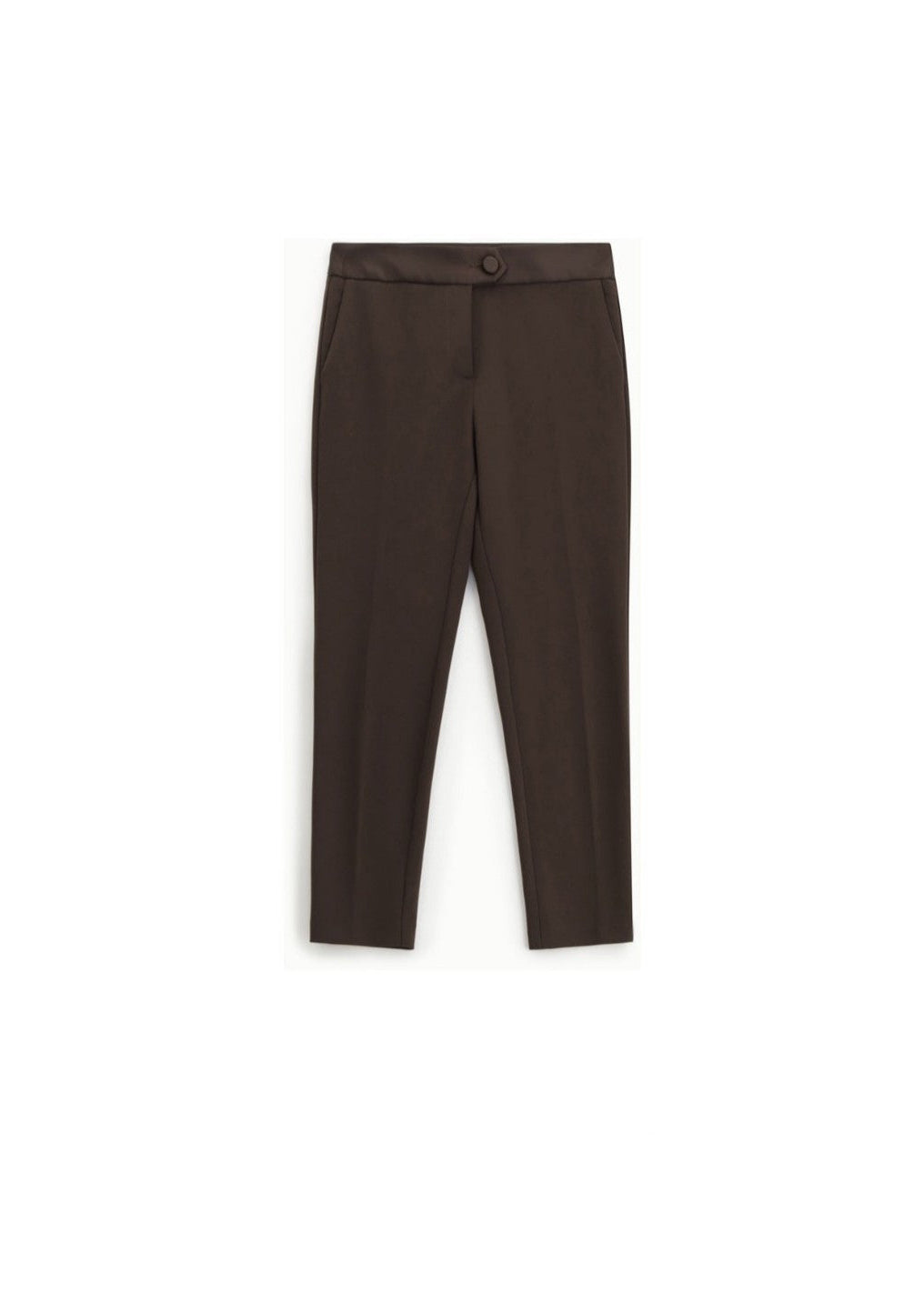 Pantalon smoking marron satin