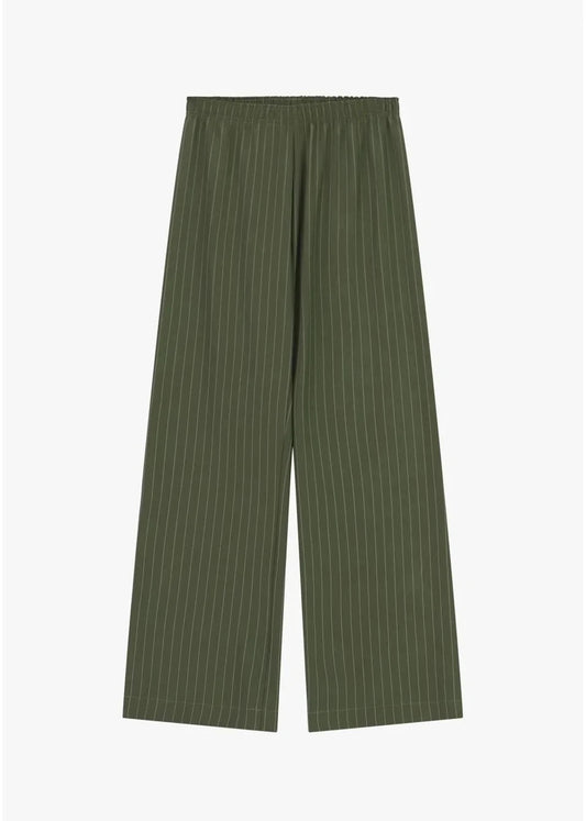 Pantalon rayé kaki