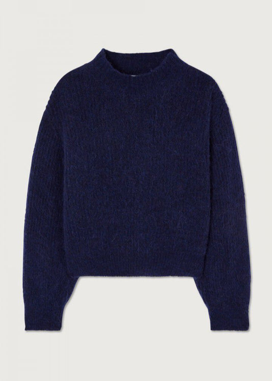 Pull East col montant navy