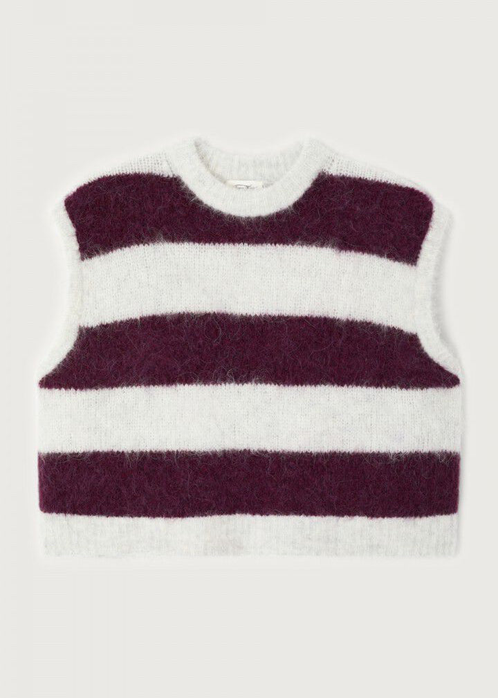 Pull Niby rayures cranberry