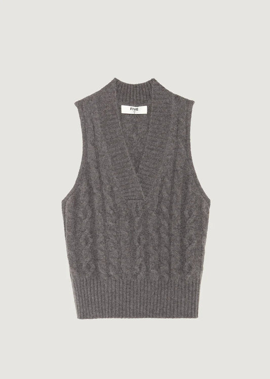 Pull sans manche torsadé