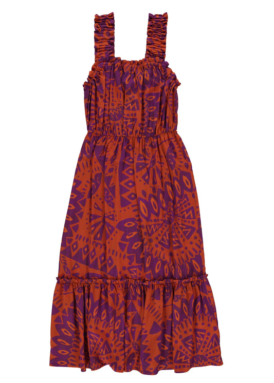 Robe longue Orange & purple