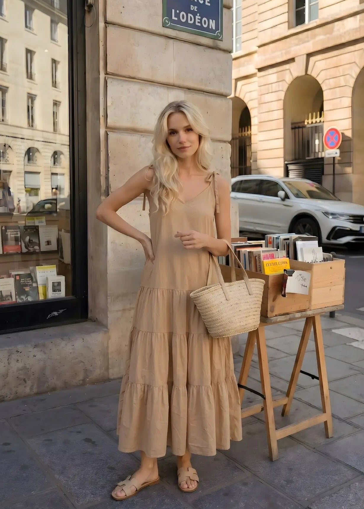 Robe longue camel