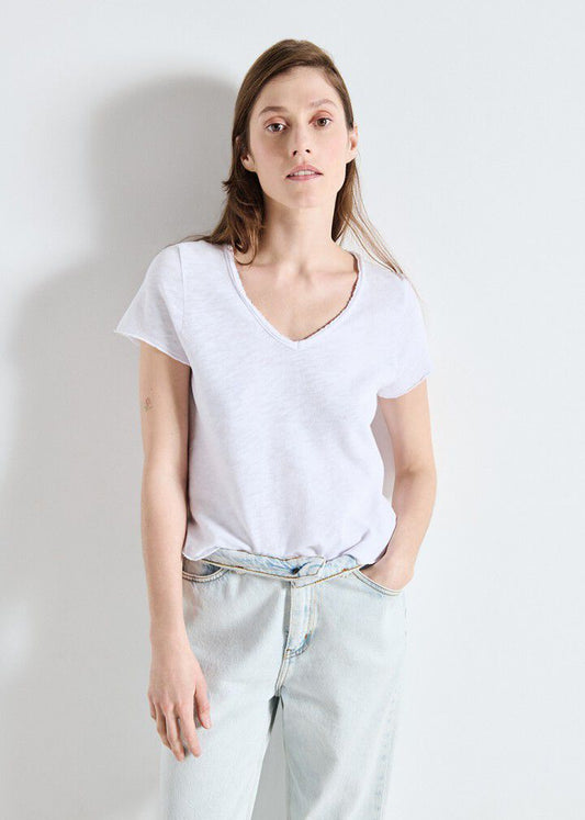 T-shirt Sonoma Blanc col V