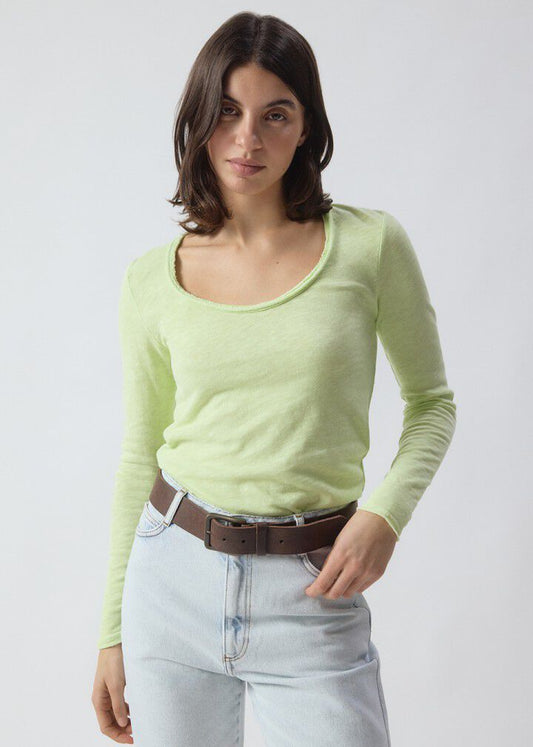 T-shirt Sonoma manches longues col U citronnade