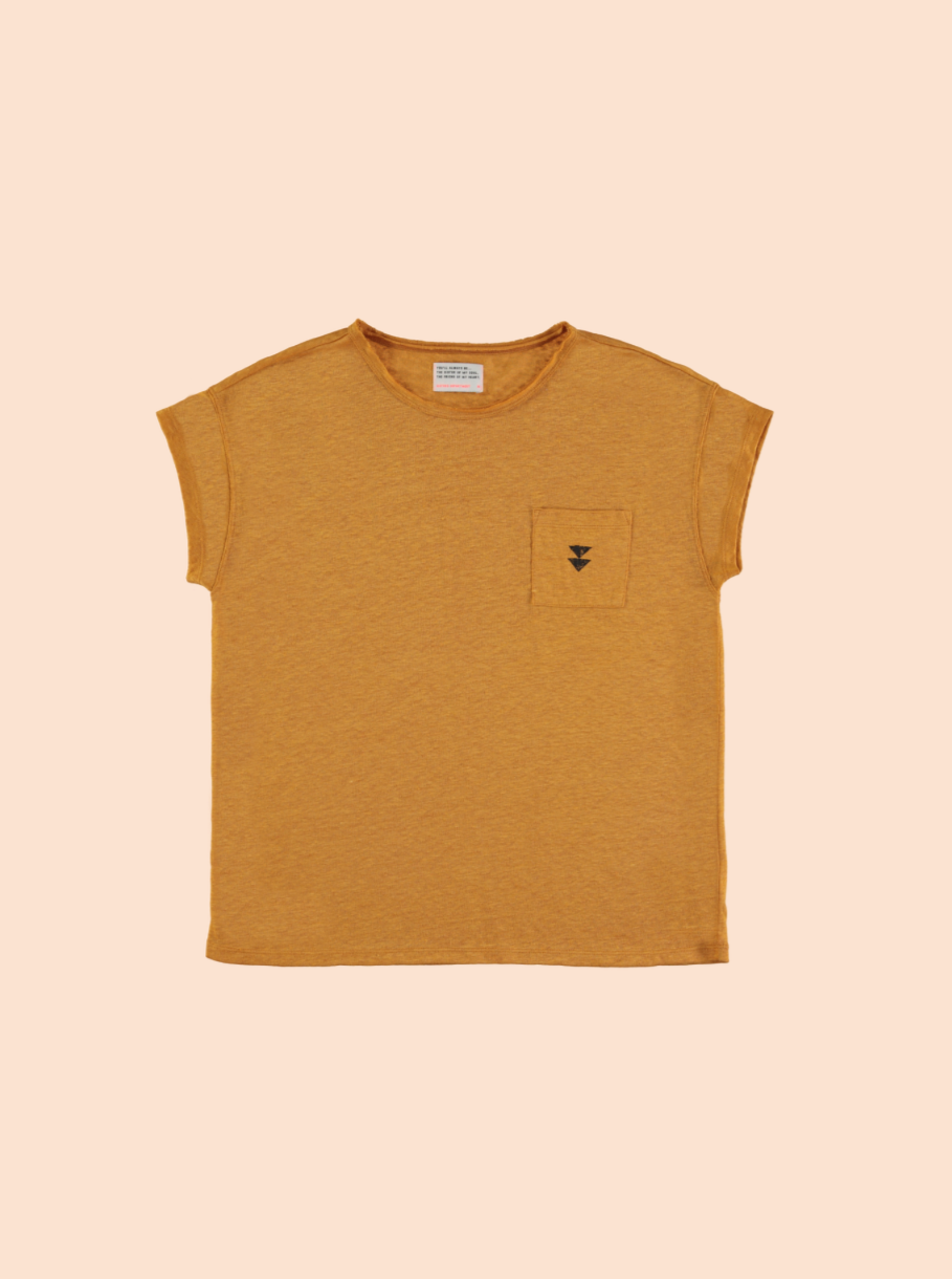 T-shirt en lin camel