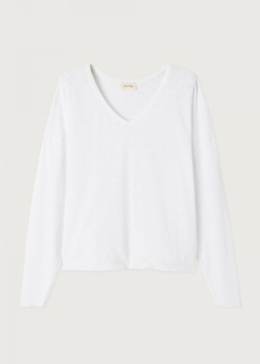 T-Shirt Manches Longues Col V Sonoma Blanc
