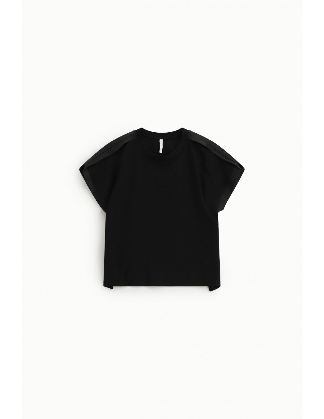 T-shirt noir bande satinée