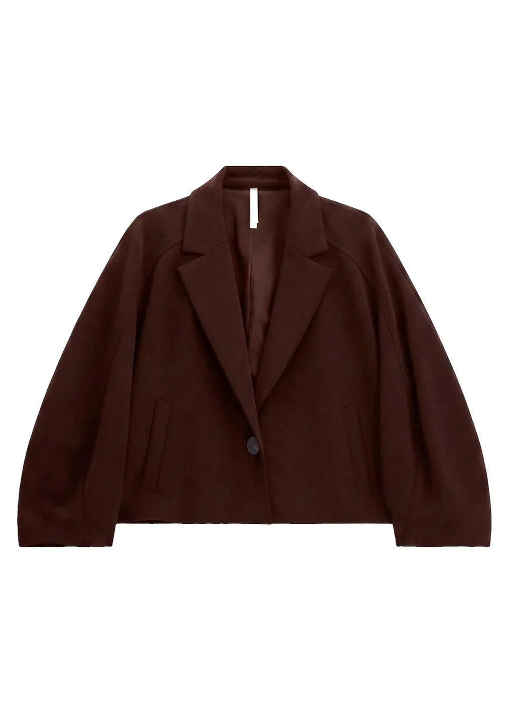 Veste courte manches bouffantes marron