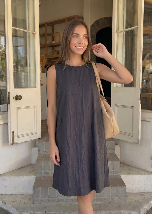 Robe debardeur popeline noir